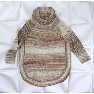 NWT Ponsesa Sz M Striped Cowl Neck Knit Sweater Circle Hem Multi Womens NEW
